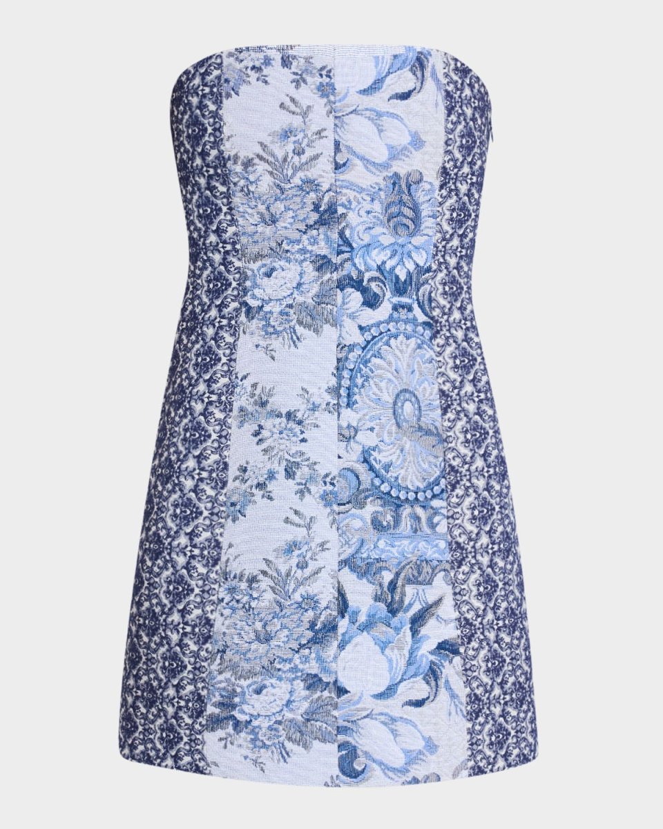 Violet Strapless Seamed A-Line Mini Dress